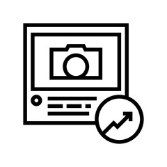 growth views photo line icon vector. growth views photo sign. isolated contour symbol black illustration