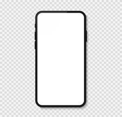 Trendy smartphone mockup mobile phones. Template for infographics or presentation. Vector illustration