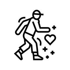 healthy running line icon vector. healthy running sign. isolated contour symbol black illustration