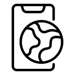 Global branding icon. Outline global branding vector icon for web design isolated on white background