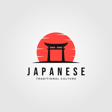 torii logo japanese culture symbol vector illustration design, tori logo design