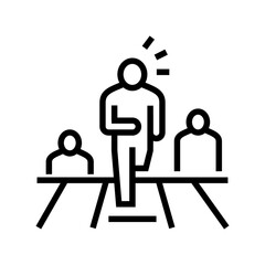 first leader running line icon vector. first leader running sign. isolated contour symbol black illustration