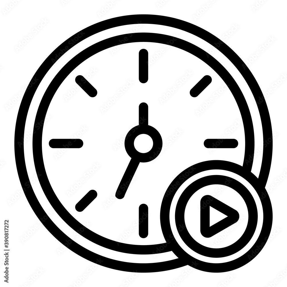 Poster training time icon. outline training time vector icon for web design isolated on white background