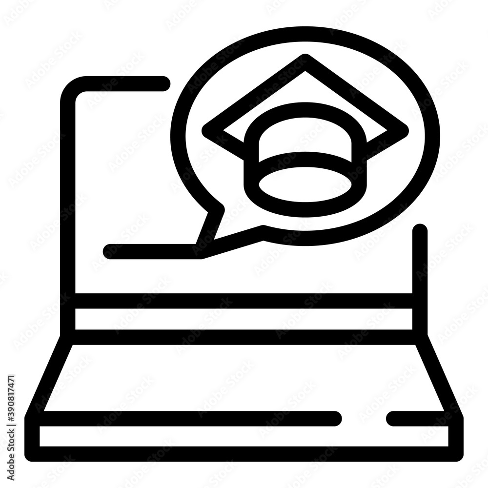 Poster online course icon. outline online course vector icon for web design isolated on white background