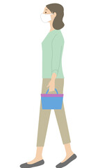 Illustratiion icon of walking woman