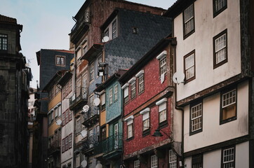 Fototapeta na wymiar Detail of a typical portuguese house in the streets of Porto. Autumn 2019.