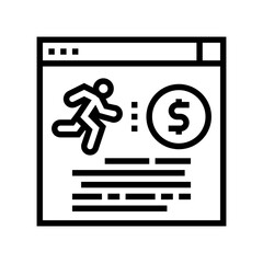 runner money award line icon vector. runner money award sign. isolated contour symbol black illustration