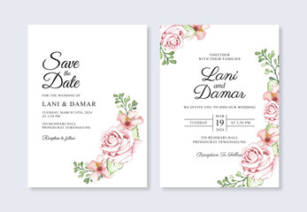 wedding invitation templates with watercolor floral