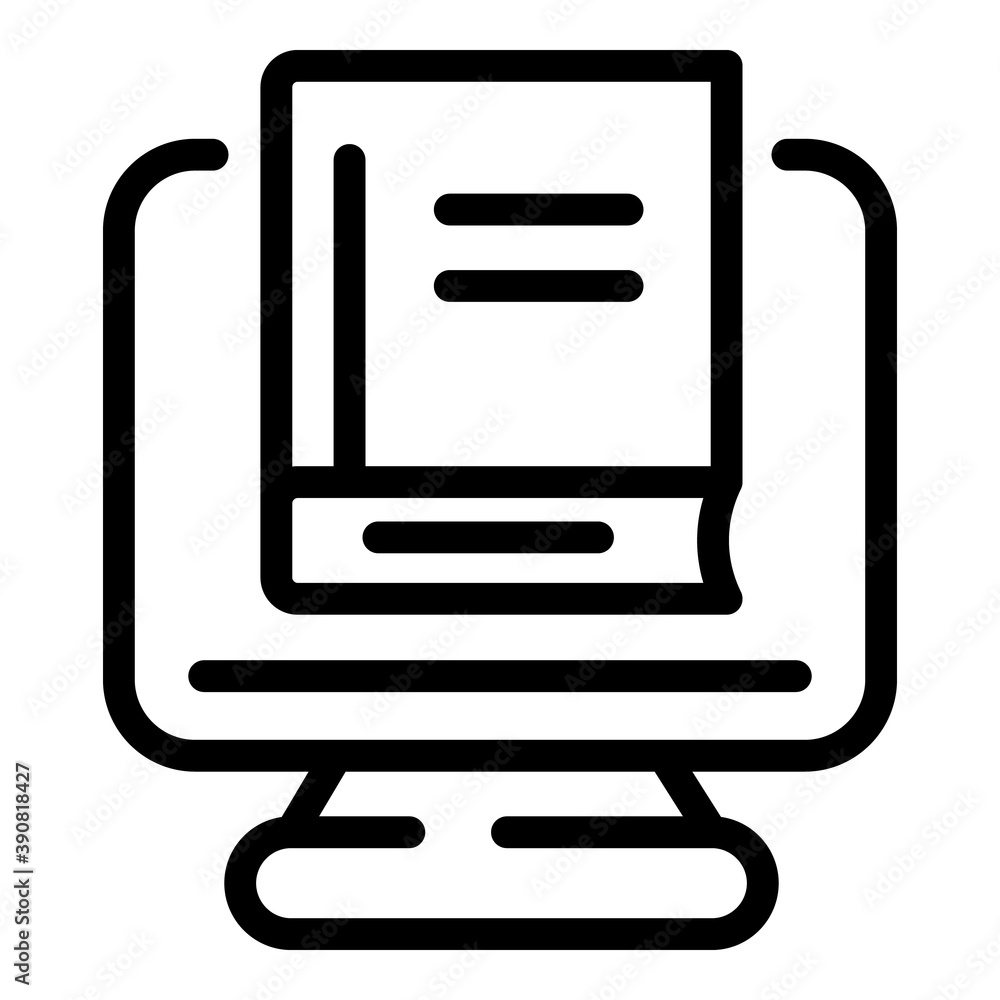 Poster monitor learning icon. outline monitor learning vector icon for web design isolated on white backgro