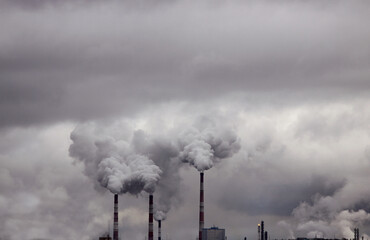 Smoking pipes of a chemical plant that creates an environmental problem