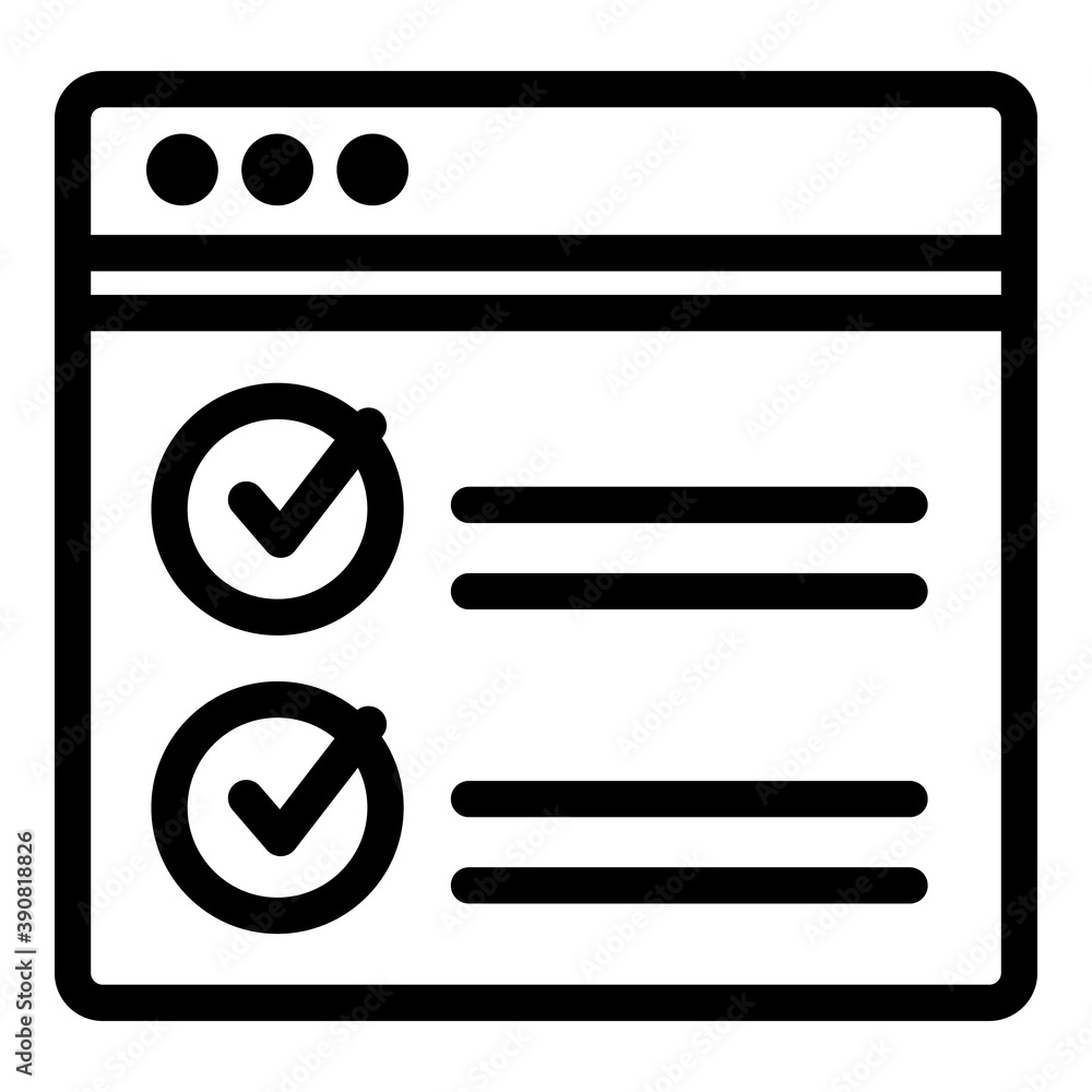 Poster online page icon. outline online page vector icon for web design isolated on white background