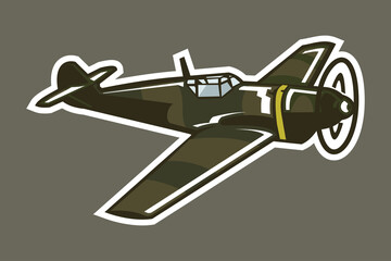 German fighter plane WWII Vector Illustration