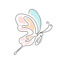 Continuous line, fashion concept, beauty minimalist design for t-shirt, vector illustration