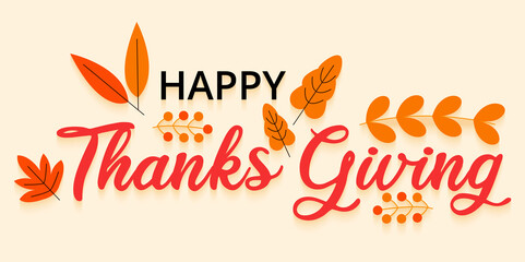 Happy Thanksgiving typography poster.