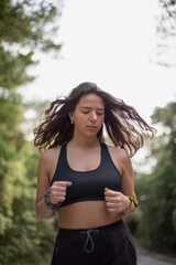 Woman running outdoors