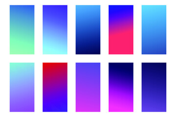 Colorful vector blurred gradient textures. Background for Social media post, wallpaper, mobile app, screen 