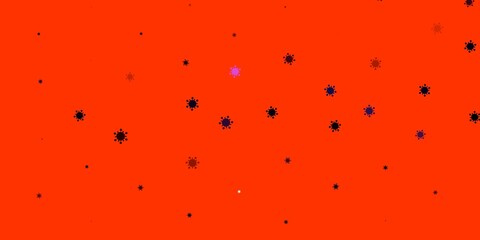 Light pink, red vector background with covid-19 symbols.