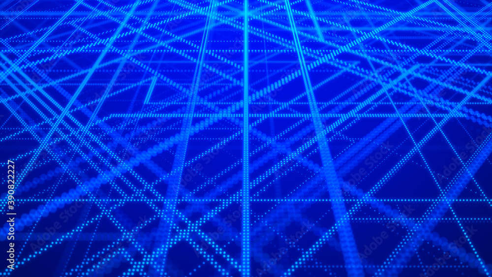 Poster cybernetic futuristic background. matrix. big data. abstract perspective illustration. 3d rendering.