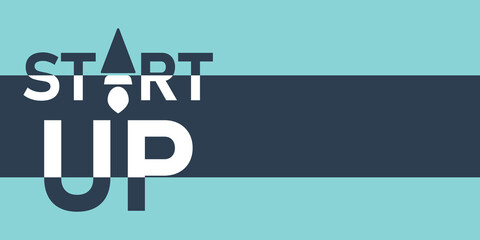 Business start up concept, New project start up concept in flat design style, Background vector illustration.