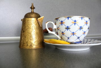 cup of tea with lemon