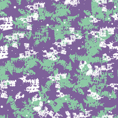 Abstract shabby texture. Seamless pattern in purple and turquoise colors. Winter background.