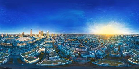 Wall murals Dark blue Frankfurt Main Aerial VR 360° Airpano