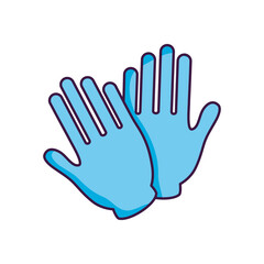 medical gloves icon, flat style