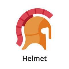 Helmet flat vector illustration. Single object. Icon for design on white background