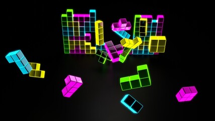 Building blocks  abstract background 3d render