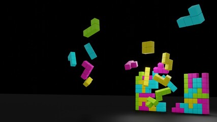 Building blocks  abstract background 3d render