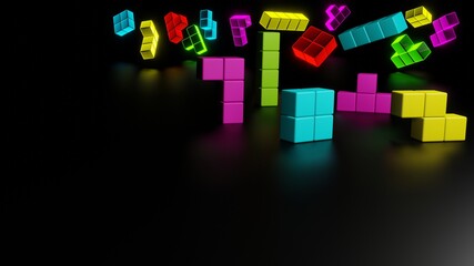 Building blocks  abstract background 3d render
