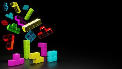 Building blocks  abstract background 3d render