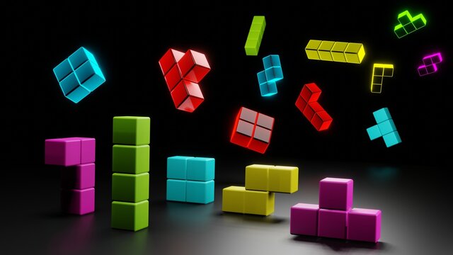 Building blocks  abstract background 3d render