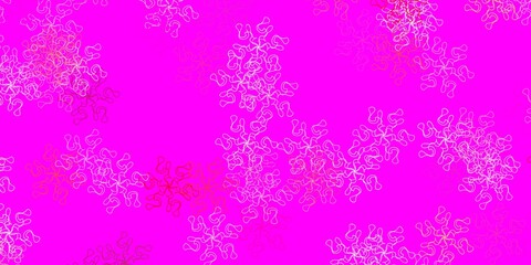 Light pink, yellow vector doodle template with flowers.