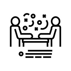 seller and client communication line icon vector. seller and client communication sign. isolated contour symbol black illustration