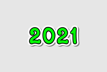 Green logo 2021 with 3D effect on a light gray background