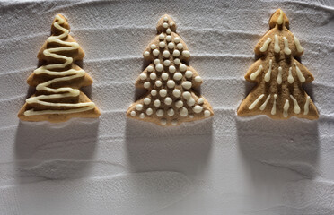 Сhristmas card with Сhristmas tree cookies.