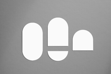 Mockup cards in a minimalistic style. Blank oval form with rounded edges. Perfect for wedding...