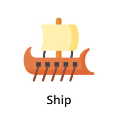 Ship flat vector illustration. Single object. Icon for design on white background