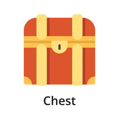 Chest flat vector illustration. Single object. Icon for design on white background