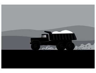 Fototapeta premium big truck running on the road. Vector image for illustrations.