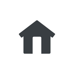 Black and white isolated illustration of house icon