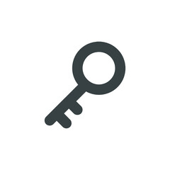 Black and white isolated illustration of key icon