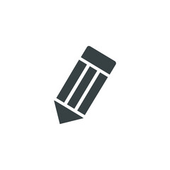 Black and white isolated illustration of black pencil icon