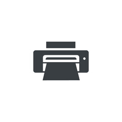 Black and white isolated illustration of printer icon