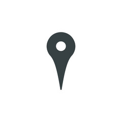 Black and white isolated illustration of location pin icon