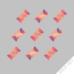Collection of discount labels. Simple and elegant timeless design.
