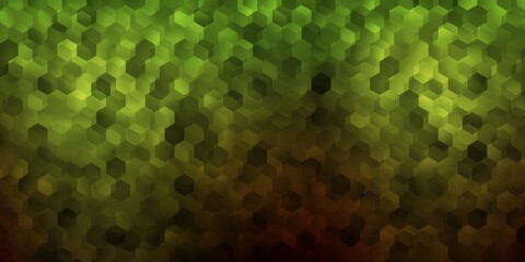 Dark green, yellow vector texture with memphis shapes.