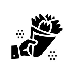 flowers bouquet gift glyph icon vector. flowers bouquet gift sign. isolated contour symbol black illustration