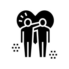 lovely hugs glyph icon vector. lovely hugs sign. isolated contour symbol black illustration